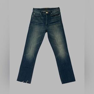 MOTHER The Mid Rise Dazzler Crop Fray Jeans in Squeeze it Size 26
